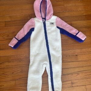 The North Face Kids' White, Pink, and Blue One Piece